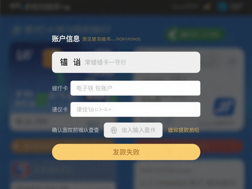 账户信息填写错误：常见错误之一是银行卡或电子钱包账